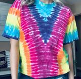 Unique Vintage Vintage handmade boho festival bright rainbow pride comfy tie dye top Photo 0