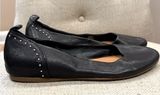 Black Studded Leather Women's Flats Photo 0
