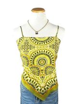 Rose &‎ Olive Bandana Crop Y2K Style Top Medium NEW Photo 0