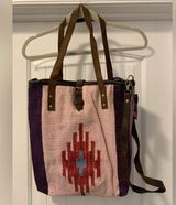 Raj Anthropologie Boho Leather Suede Cotton Southwestern Bag NWT Photo 0