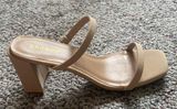 Beige double strap heels Photo 0