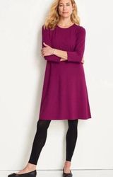 J.Jill  Wearever Collection 3/4 Sleeve Dress Winterberry Purple medium petite Photo 0