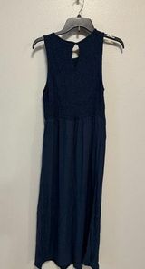 Isabel Maternity Navy Maxi Dress Size Medium Photo 0