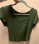 Parker Jac  Green Square Neck Shirt Photo 0