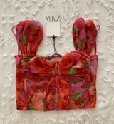 ZARA Floral Corset Top Photo 0