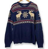 American Living crew neck ski lodge grandpa moose sweater 100% thick cotton XL Photo 0