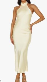 Amazon Yellow Satin Dress Photo 0