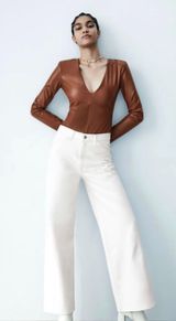 ZARA Faux leather Bodysuit Photo 0