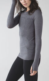 LULULEMON- Swiftly Tech Long Sleeve Heathered Black Athletic Gym Workout Running Photo 0