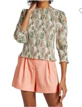 Veronica Beard  Kali Printed Smocked Top   Photo 0