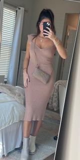 Midi Dress Tan Size M Photo 0
