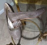 Anne Klein 's Gold Glitter Haedyn Round Toe Pumps Photo 0