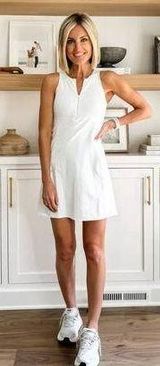 Spanx Get Moving Zip Front Dress in Vivid White Size Medium Photo 0