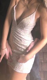 Showpo Rose Gold Sparky Dress Photo 0