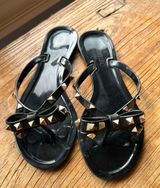Valentino Garavani Valentino Slides Black With Gold Hardware  Photo 0
