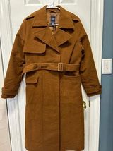 Gap Vintage Women's  Faux Sued Trench Coat Size Small Boho Brown Photo 0