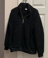 Oversized Sherpa Quarter Zip Black Size XL Photo 0