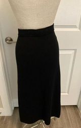 St. John  Sport Black Santana Knit Belted Midi Skirt Sz  10 $140 Photo 0