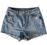American Eagle Curvy Mom Jean Short Women's 8 Blue Denim Western Festival Photo 0