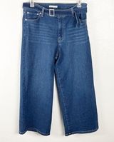 Nine West High Rise Belted Waist Wide Leg Cropped Jeans, Size 16 Photo 0