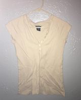 Calvin Klein Cream Button Shirt Photo 0