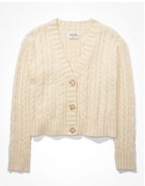 American Eagle AE Cropped Cable Knit Cardigan Photo 0