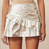 ZARA METALLIC PLEATED SKIRT Photo 0