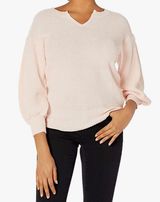 Ella Moss Tina drop shoulder puff sleeve sweater pink large   Measurements  19” pit to pit  22” length Photo 0