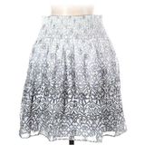 White House Black Market Silk Silver Mini Skirt Photo 0