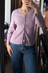 Purple Button Up Cardigan Size M Photo 0