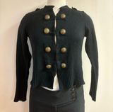 Sunny Leigh Women’s Black Knit Cardigan with gold buttons size S Photo 0