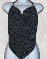 Glitter Backless Halter Top Photo 0