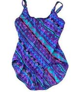 L.L.Bean RETRO Bold print one piece swimsuit Size 14/16 TALL Photo 0