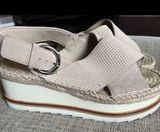 Marc Fisher Chunky Platform Wedge Sandals (Tan) with Side Buckle Size 7.5 Photo 0