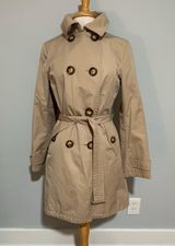 Michael Kors Khaki Trench Coat Belted Jacket Photo 0