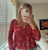 Floral Tie Front Blouse Photo 0