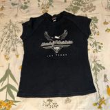 Harley Davidson Shirt Womens Black Motorcycle Biker Las Vegas Cafe Photo 0