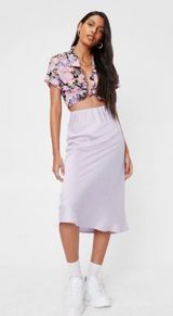 Nasty Gal Satin Midi Skirt Photo 0