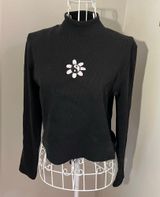 Skinny dip (ASOS) mock neck yin Yang long sleeve top graphic embroidery black Photo 0