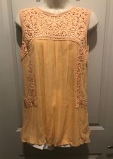Sophie Max Peach Gauze & Lace Top M Photo 0