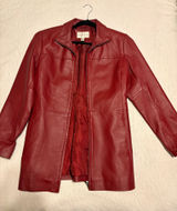 Red Faux Leather Jacket Size M Photo 0