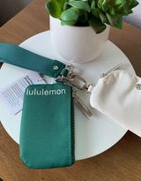Lululemon Green Wristlet and White Pouch Set Photo 0