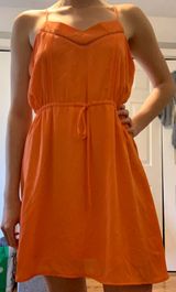 Paper Crane Orangey Pink Sun Dress  Photo 0