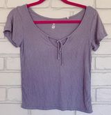 PacSun Lavander Ribbed Tie Top Photo 0