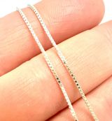 Box Chain 16 or 18 inch. Made in Italy Sterling Silver 925 Stamped Photo 0