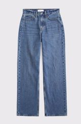 Abercrombie & Fitch Women’s Mid Rise Slouchy Jeans Medium Wash Size 33 Long Photo 0
