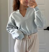 Light Blue Cropped Sweatshirt Photo 0