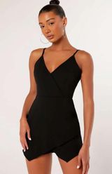 SheIn BAE Solid Surplice Cami Skort Romper Photo 0