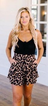 Hayden Leopard Print Shorts Photo 0