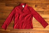 Worthington  Red Faux Suede Button Down Women's Shirt Medium EUC Photo 0